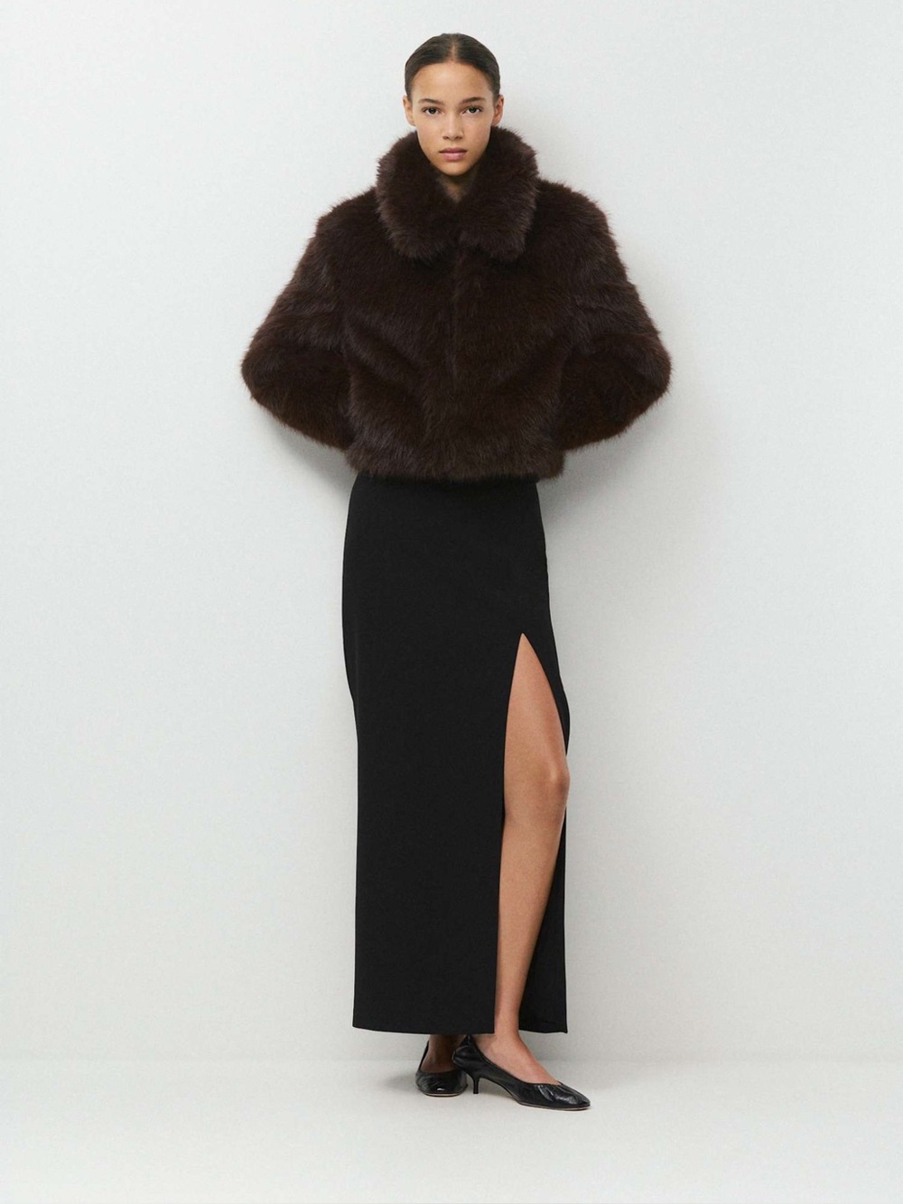 Aritzia Chamonix Coat Arctic Faux Fur Rich Mocha Brown Size S New